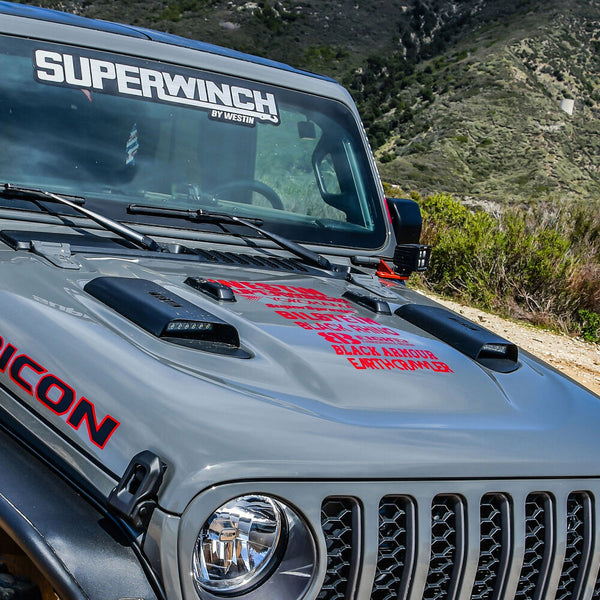 Westin 2018 + Jeep Wrangler JL LED Hood Scoops - Textured Black