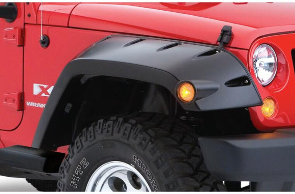 Bushwacker 2007 - 2018 Jeep Wrangler Max Pocket Style Front Flares 2pc Extended Coverage - Black