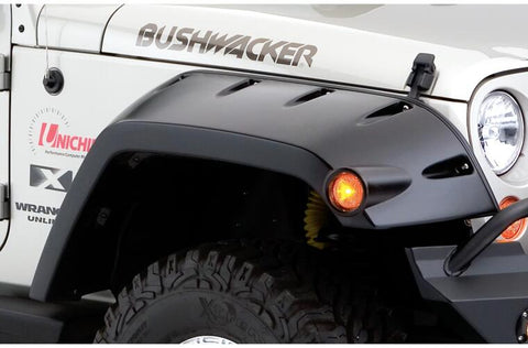 Bushwacker 2007 - 2018 Jeep Wrangler Max Pocket Style Front Flares 2pc Extended Coverage - Black