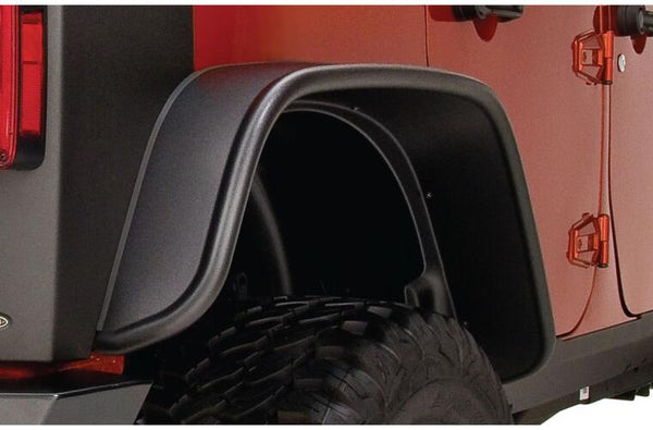 Bushwacker 2007 - 2018 Jeep Wrangler Unlimited Flat Style Flares Rear 2pc 4-Door Sport Utility Only - Black