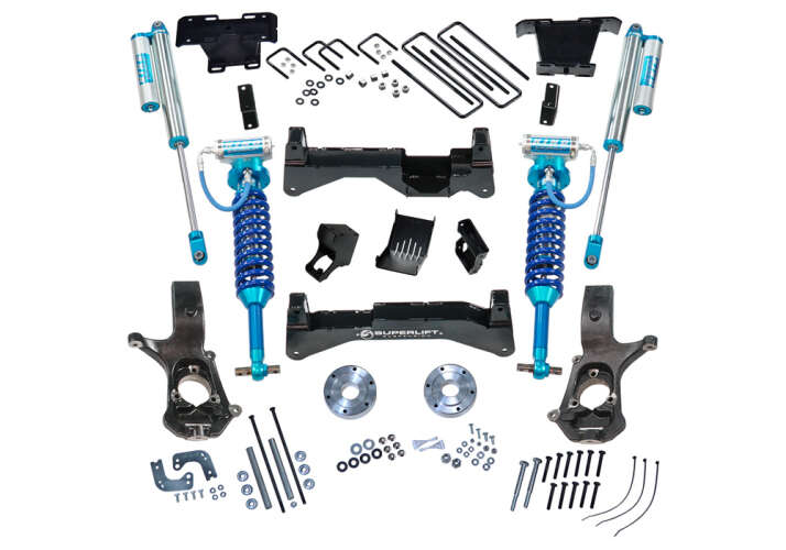 Superlift 2014 - 2018 Chevy Silverado / GMC Sierra 1500 4WD 8in Lift Kit w/ Alum/Stamped Steel Cntrl Arms & King Coils & Shocks