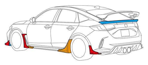 HKS BODY KIT 2022 + Honda Civic Type R TYPE-S FL5 Duck Tail