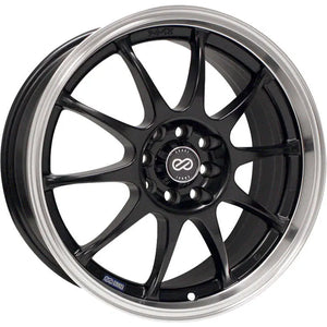 Enkei J10 15x6.5 4x100 / 4x114.3 38mm Offset 72.62mm Bore Dia Matte Black w/ Machined Lip Wheel