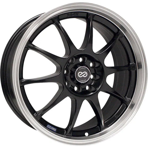 Enkei J10 15x6.5 4x100 / 4x114.3 38mm Offset 72.62mm Bore Dia Matte Black w/ Machined Lip Wheel