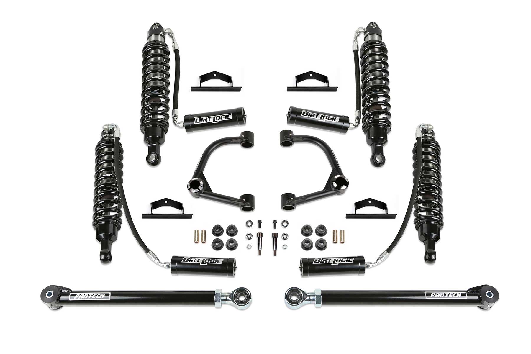 Fabtech 2021 + Ford Bronco 4-Door Dirt Logic 2.5 Resi Coilovers 4in UCA Kit w/Uniball