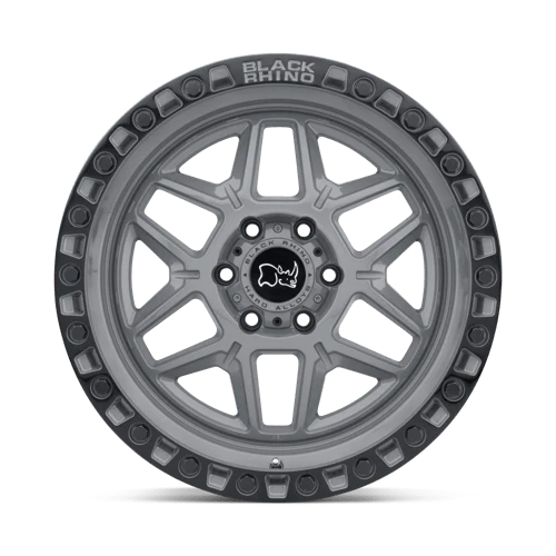 Black Rhino KELSO Battleship Gray W/ Black Ring 20x9 +12 6x135mm 87.1mm