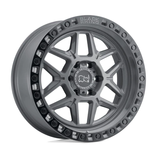 Black Rhino KELSO Battleship Gray W/ Black Ring 20x9 +12 6x135mm 87.1mm