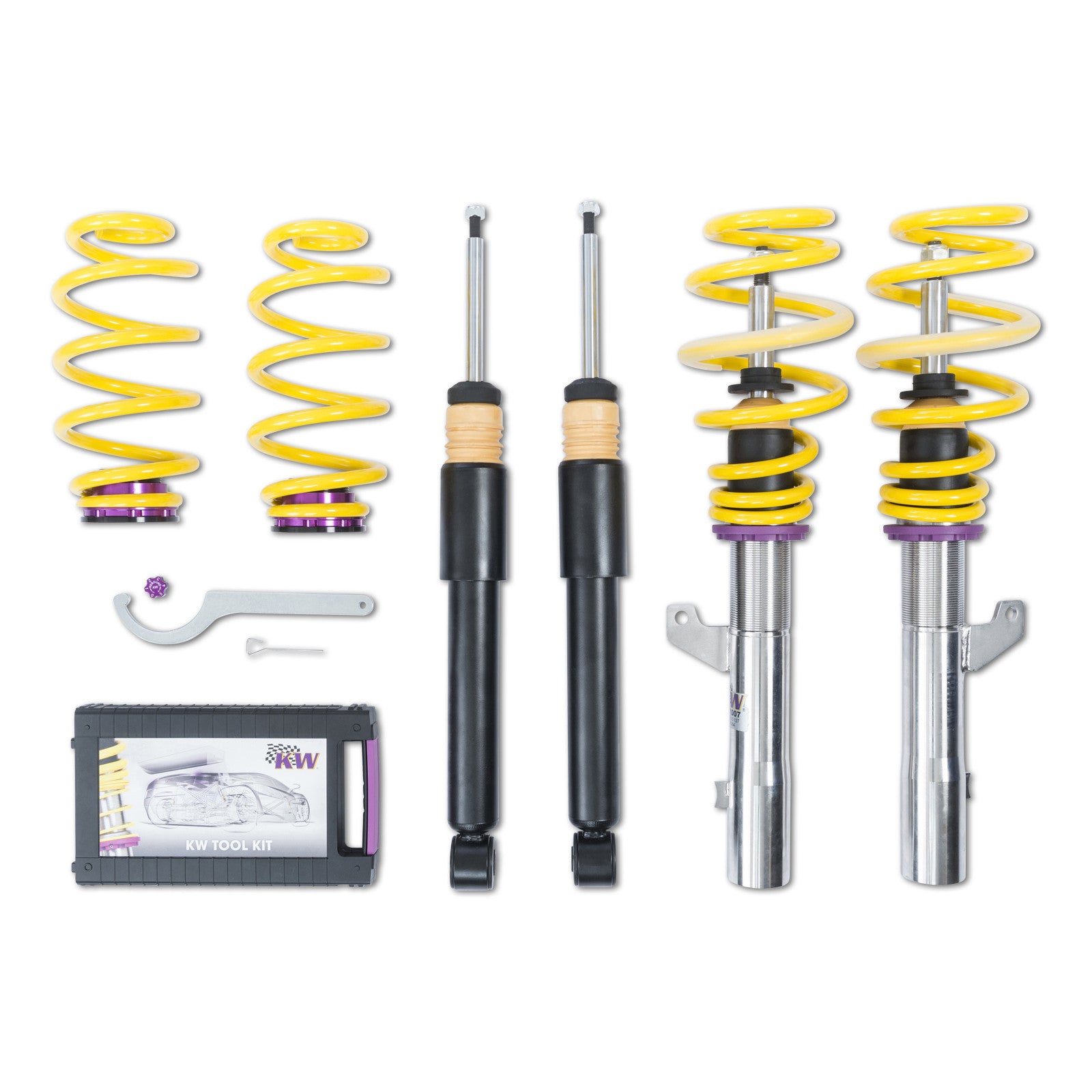 KW Coilover Kit V1 Audi 2006 - 2013 A3 (8P) FWD / 2008 Golf V R32 / 2012 - 2013 Golf R VI / 2005 - 2010 Jetta  w/o electronic dampening control