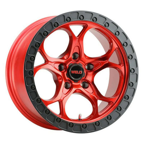 Weld Off-Road W134 17X9 Ledge 5X127 ET-12 BS4.50 Candy Red / Gloss Black Ring 71.5