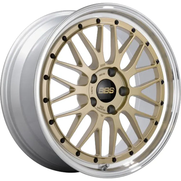 BBS LM 18x9 5x114.3 ET25 CB 71.6 Gold Center / Diamond Cut Lip Wheel