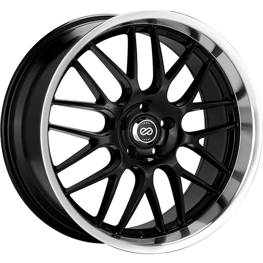 Enkei Lusso 18x7.5 42mm Offset 5x114.3 Bolt Pattern 72.6 Bore Black w/ Machined Lip Wheel