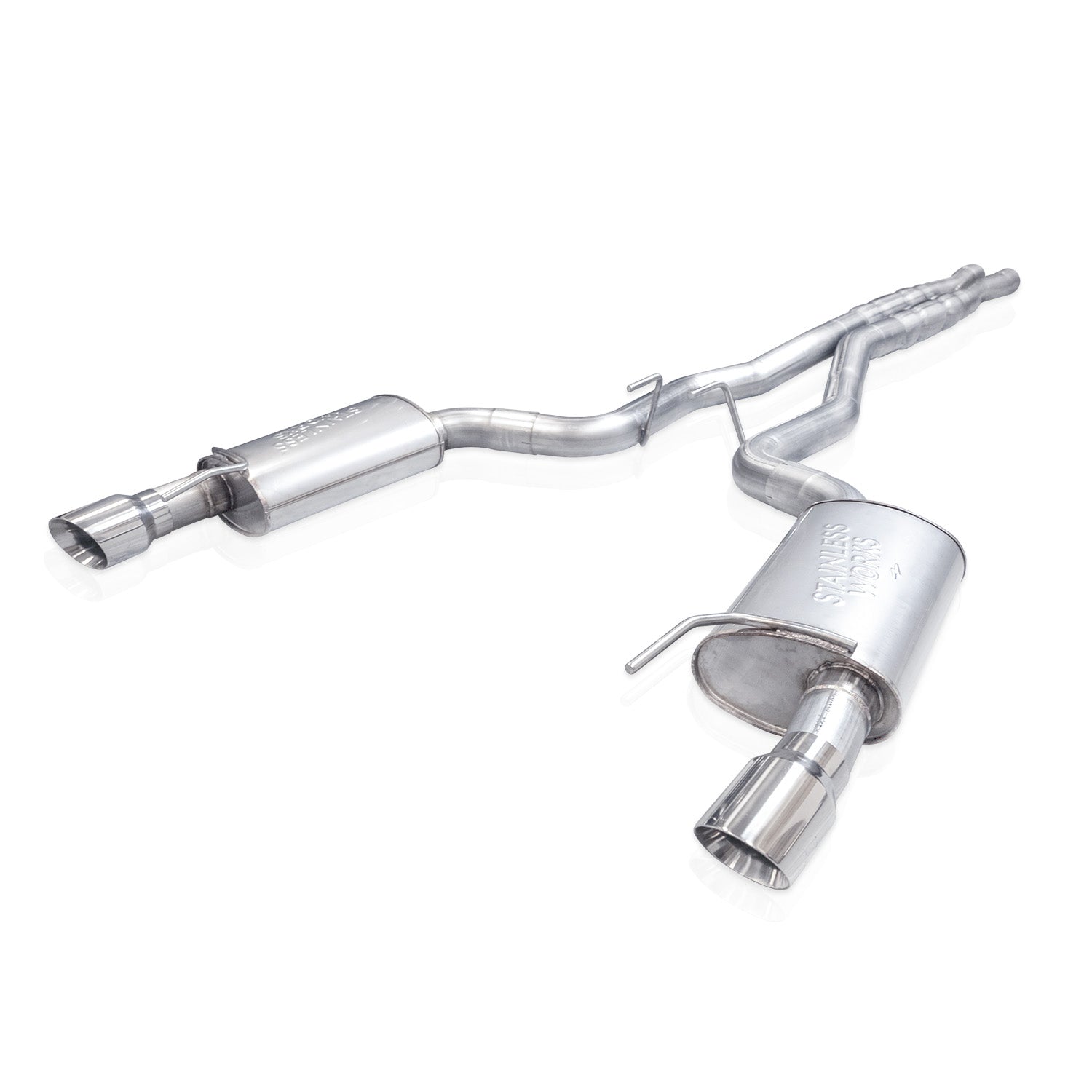 Stainless Works 2024 + Mustang GT Catback Dual Tips Redline Sound H-Pipe Performance Connect Exhaust