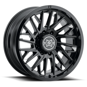 Method Raised MR801 20x9 / 8x180 BP / -12mm Offset / 124.1mm Bore - Gloss Black Milled Wheel