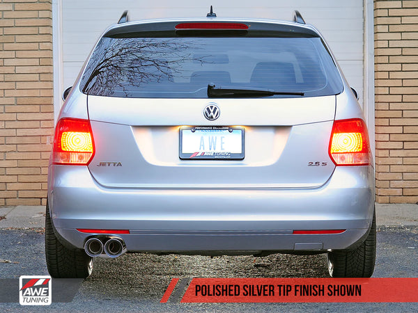 AWE Tuning Mk5 Jetta Mk6 Sportwagen 2.5L Track Edition Exhaust - Polished Silver Tips