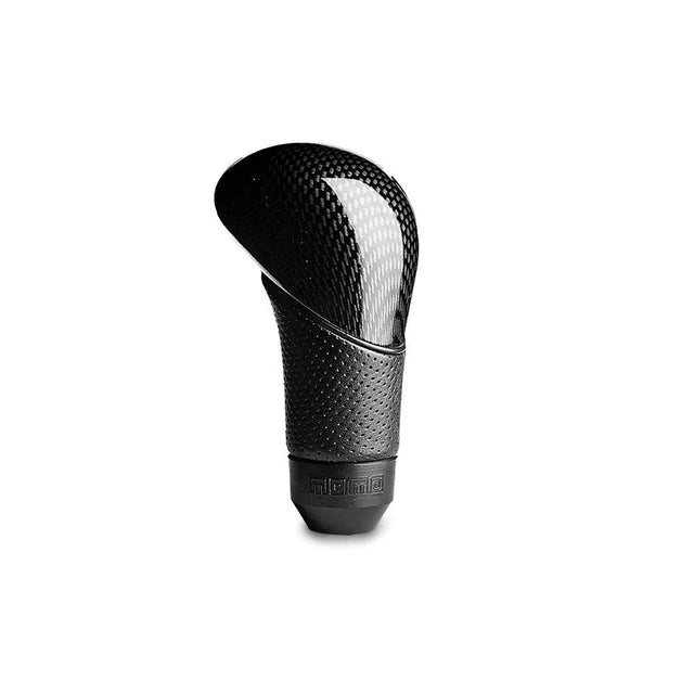 Momo Shadow Shift Knob - Black Airleather Carbon Effect Insert