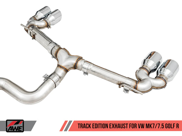 AWE Tuning 2015 - 2017 Mk7 Golf R Track Edition Exhaust w/Chrome Silver Tips 102mm