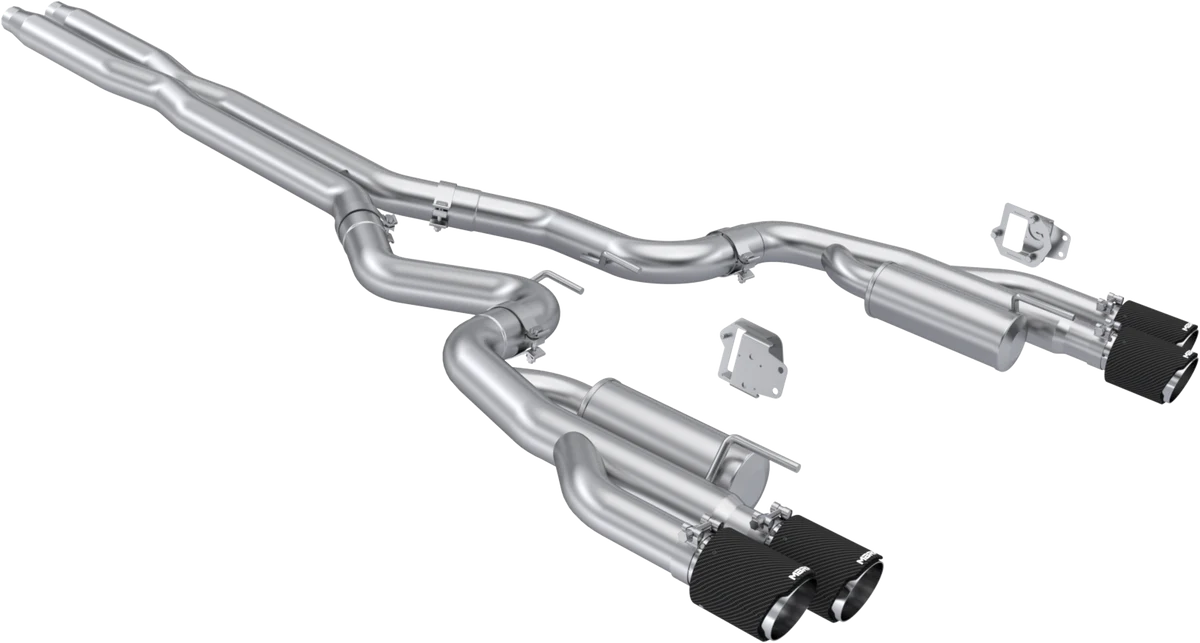 MBRP 2024+ Ford Mustang 5.0L T304 SS 3in Cat-Back Exhaust w/ Quad Carbon Fiber Tips (Valve Delete)