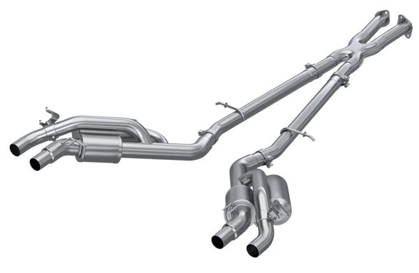 MBRP 2022 + Kia Stinger 3.3L T304 SS Cat-Back Exhaust- Dual Split Rear Quad Outlet Uses Factory Bezels