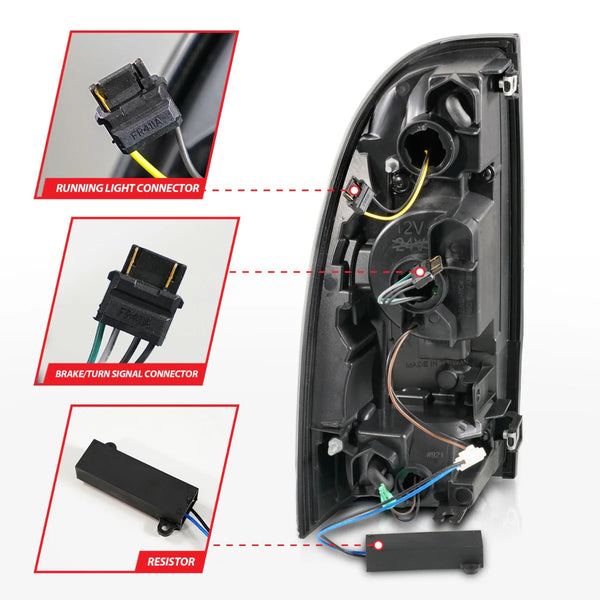 ANZO 2005 - 2015 Toyota Tacoma Full LED Tail Lights w/Light Bar Sequential Black Housing Smoke Lens