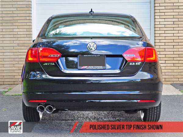 AWE Tuning 2011 - 2013 Mk6 Jetta 2.5L Track Edition Exhaust - Polished Silver Tips