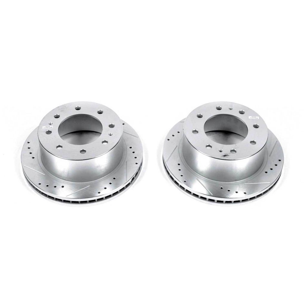 Power Stop 2011 - 2024 Silverado 2500 HD / 3500 HD / GMC Sierra 2500 HD / 3500 HD Rear Drilled & Slotted Rotor - Pair