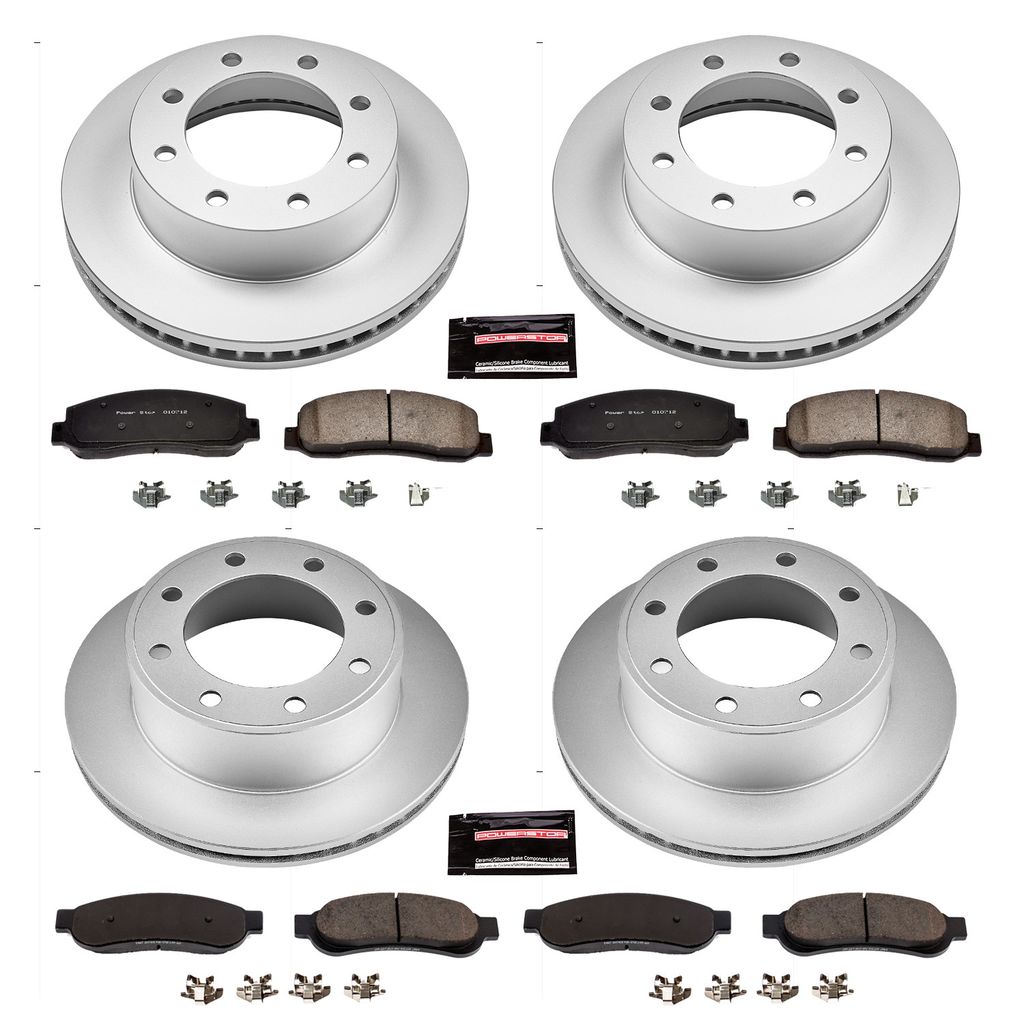 Power Stop 2007 - 2010 Ford F-250 / F-350 Super Duty Front & Rear Z17 Coated Brake Kit