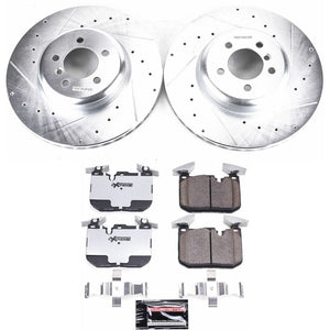 Power Stop 2012 - 2020 BMW 335i / 340i / 435i / 440i With Blue Calipers Front Z26 Street Warrior Brake Kit