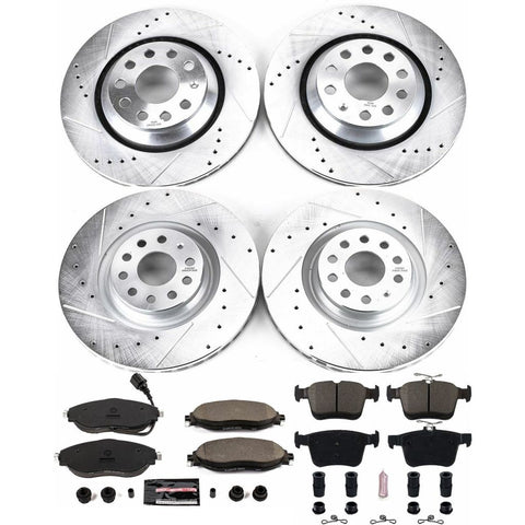 Power Stop 2015 - 2019 Volkswagen Golf R / 2015 - 2020 Audi S3 / 2019 - 2024 Q3  Front & Rear Z23 Evolution Sport Brake Kit