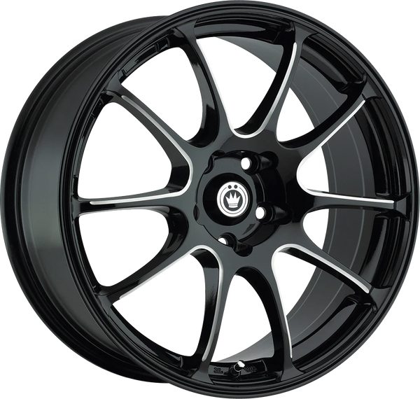 Konig Illusion 17x7 4x100 ET40 Black/Ball Cut Machine
