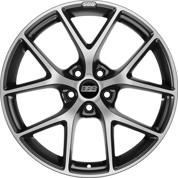 BBS SR 17x7.5 5x120 ET35 Satin Black Diamond Cut Face Wheel -82mm PFS/Clip Required