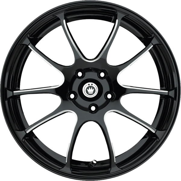Konig Illusion 17x7 4x100 ET40 Black/Ball Cut Machine