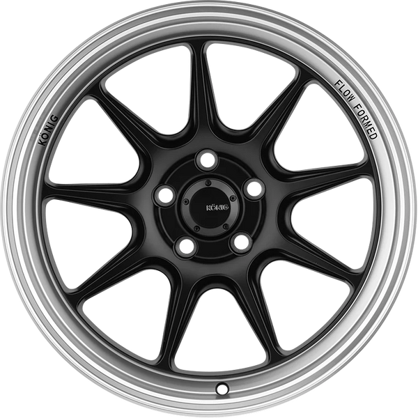 Konig Countergram 17x8 5x120 ET35 Matte Black / Matte Machined Lip