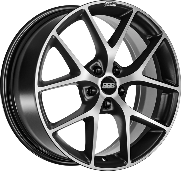 BBS SR 17x7.5 5x120 ET35 Satin Black Diamond Cut Face Wheel -82mm PFS/Clip Required