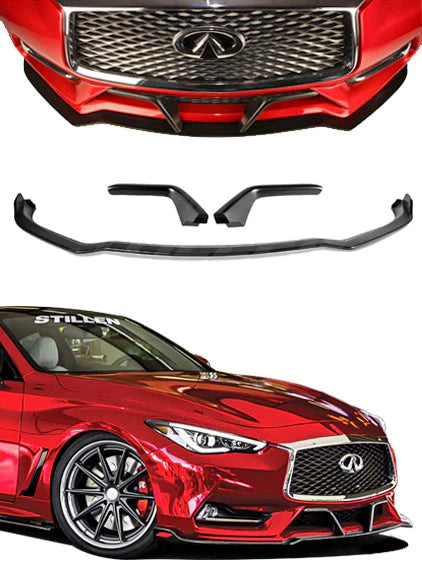 STILLEN 2017-2021 Infiniti Q60 Front Splitter & Winglets [Unfinished] - KB11232UF