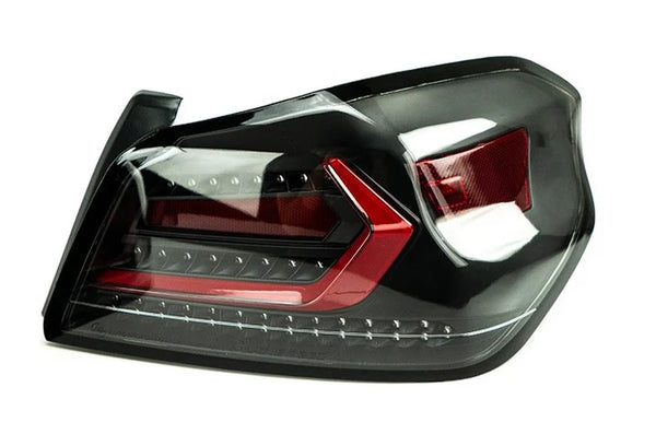 OLM Evolution Tail Lights (Clear Lens, Black Base, Red Bar)  CBR - 2015- 2021 WRX / STI