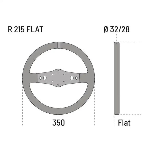 Sparco Steering Wheel R215 Flat Suede