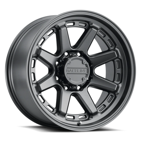 Raceline 947B Scout 20x9in / 8x165.1 BP / 18mm Offset / 125.2mm Bore - Satin Black Wheel