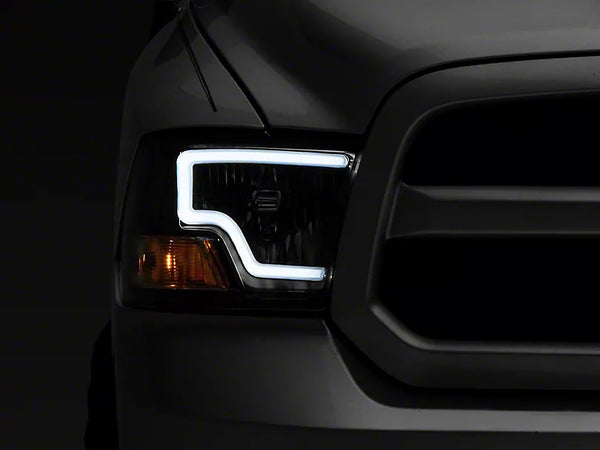 Raxiom 2009 - 2018 Dodge RAM 1500 LED Bar Headlights- Black Housing (Clear Lens)