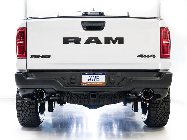 AWE Tuning 2025+ RAM 1500 RHO 3.0 I6 TT 0FG Dual Rear Exit Catback Exhaust - Chrome Silver Tips