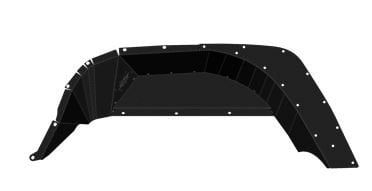Road Armor 2018 + Jeep Gladiator JL Stealth Rear Fender Liner Body Armor - Black Steel