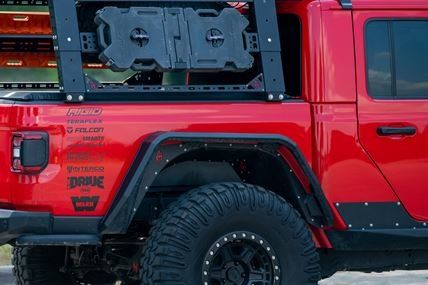 Road Armor 2018 + Jeep Gladiator JL Stealth Rear Fender Liner Body Armor - Black Steel