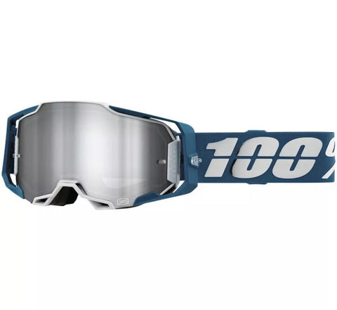 100% Armega Albar Goggle Flash Silver Lens