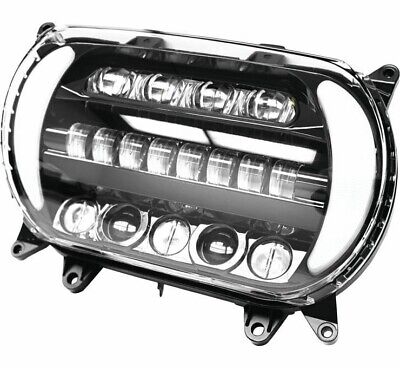 Letric Lighting 2015 0 2923 Early Road Glide LED Black/Chrome Headlight with Turn Signals