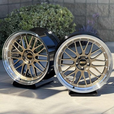BBS LM 18x9 5x114.3 ET25 CB 71.6 Gold Center / Diamond Cut Lip Wheel