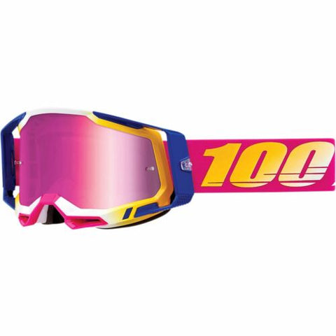 100% Racecraft 2 Goggles - Mission Mirror Pink Lens