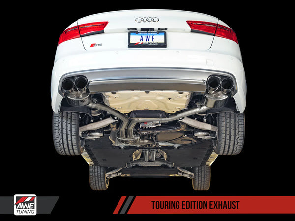 AWE Tuning Audi C7 / C7.5 S6 4.0T Touring Edition Exhaust - Polished Silver Tips