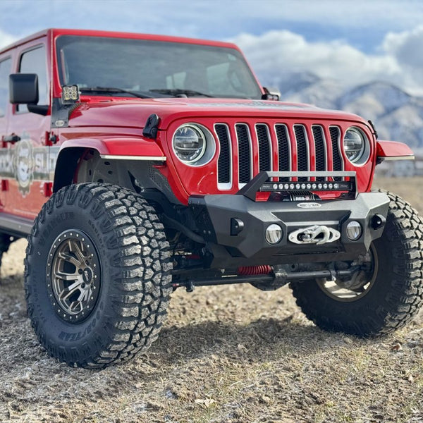 Rock Slide 2018 - 2025 Jeep Wrangler JL / 2020 - 2025 Gladiator Big Sky Stubby Front Bumper With Winch Plate