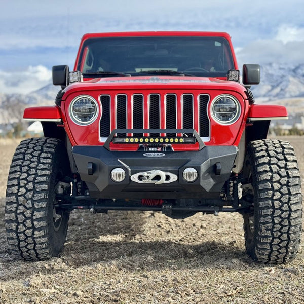 Rock Slide 2018 - 2025 Jeep Wrangler JL / 2020 - 2025 Gladiator Big Sky Stubby Front Bumper With Winch Plate