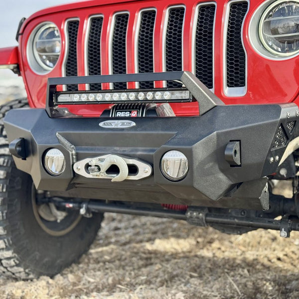 Rock Slide 2018 - 2025 Jeep Wrangler JL / 2020 - 2025 Gladiator Big Sky Stubby Front Bumper With Winch Plate