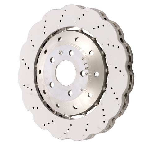 SHW 2013 - 2020 Audi R8 4.2L 5.2L (Excl Ceramic Brake) Front Drilled-Dimpled LW Wavy Brake Rotor (4S0615301B)